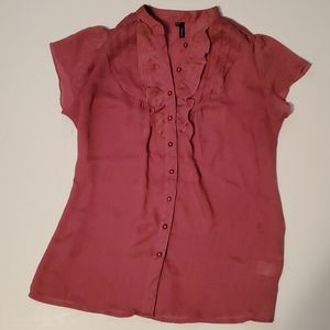 Maurices Rose Button Up Blouse